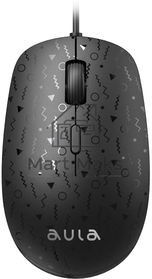 Мышь проводная AULA AM106 черный, 2000 dpi, USB, кнопки - 4