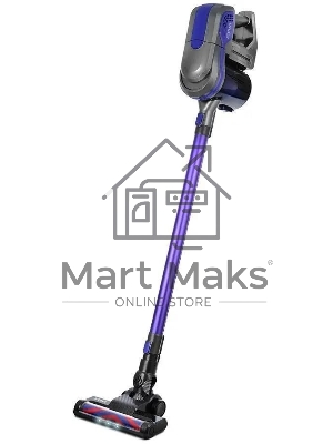 Пылесос вертикальный Kitfort КТ-5103 синий/серый, питание от аккумулятора, 60 Вт, уборка сухая, пылесборник 0.45 л, работа от АКБ max 30 мин.