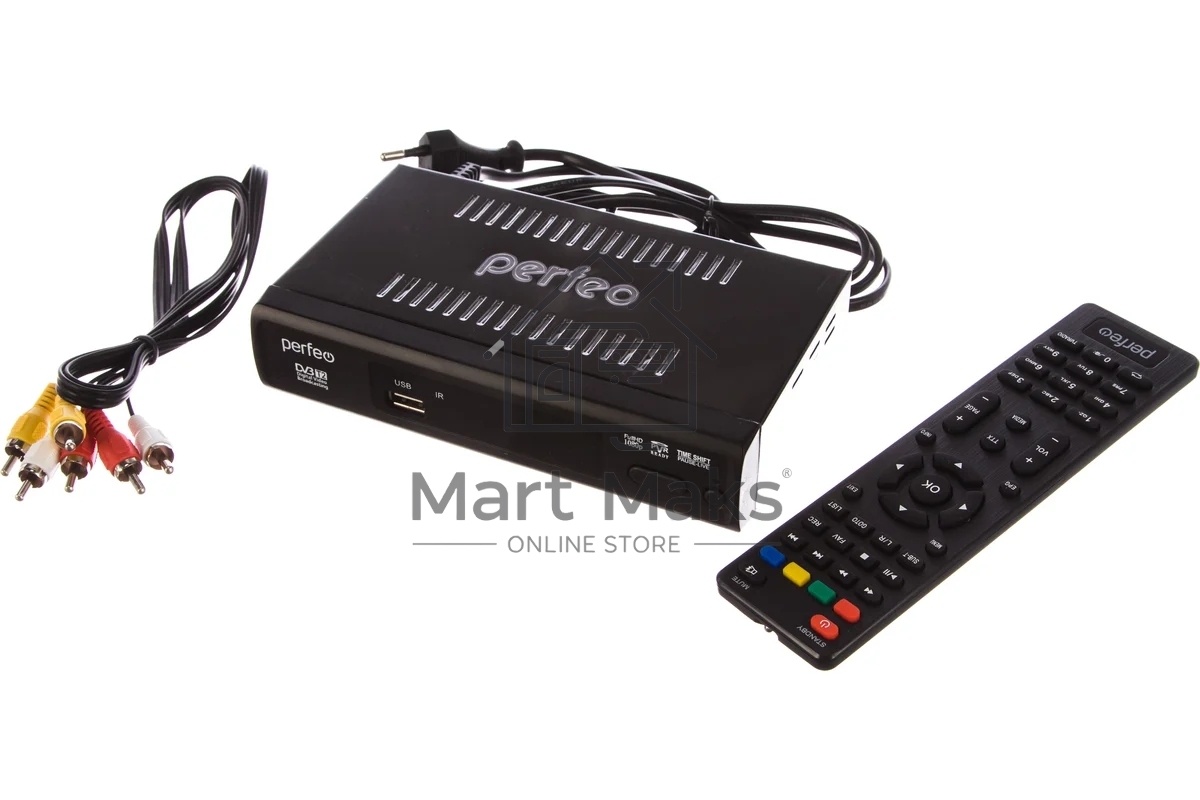 Приставка Perfeo (PF-A4412) LEADER DVB-T2/C для цифр.TV, Wi-Fi, IPTV, HDMI, 2 USB, DolbyDigital, пульт ДУ