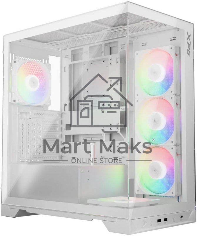 Компьютерный корпус XPG INVADER X WHITE (INVADERXMT-WHCWW) Mid-Tower Gaming ATX PC Case with Panoramic View, Tempered Glass Panels, and RGB Lighting Black