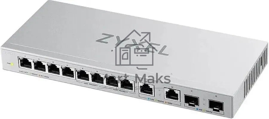 Коммутатор Zyxel XGS1010-12-ZZ0102F 8x1Гбит/с 2x2.5Гбит/с 2SFP+ неуправляемый