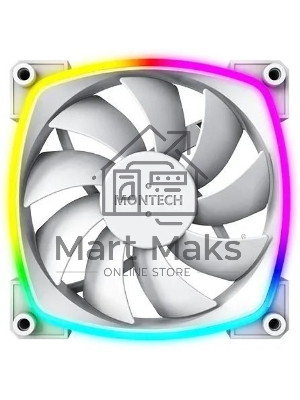 Вентилятор для корпуса MONTECH AX120 PWM белый, 120 мм, 1600 об/мин, 27 дБ, 4 pin