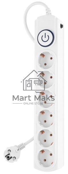 Сетевой фильтр Ippon BK-6-EU-1.8-16-W 1.8 м, 6 розеток, белый, коробка