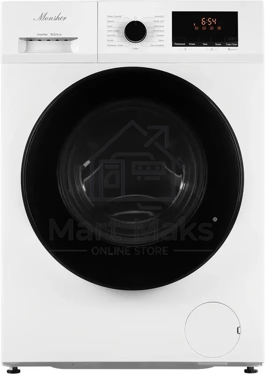Стиральная машина Monsher MWDM 665 Blanc белый, загрузка фронтальная 10.5 кг, 1400 об/мин, класс A