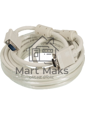 Кабель SVGA Ningbo CAB016S-10m VGA HD15 (m)/VGA HD15 (m) 10м феррит.кольца (CAB016S-10M-BR)