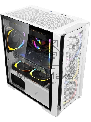 Компьютерный корпус 1STPLAYER TRILOBITE T4 MESH ARGB White, mATX, 4x120мм ARGB fans