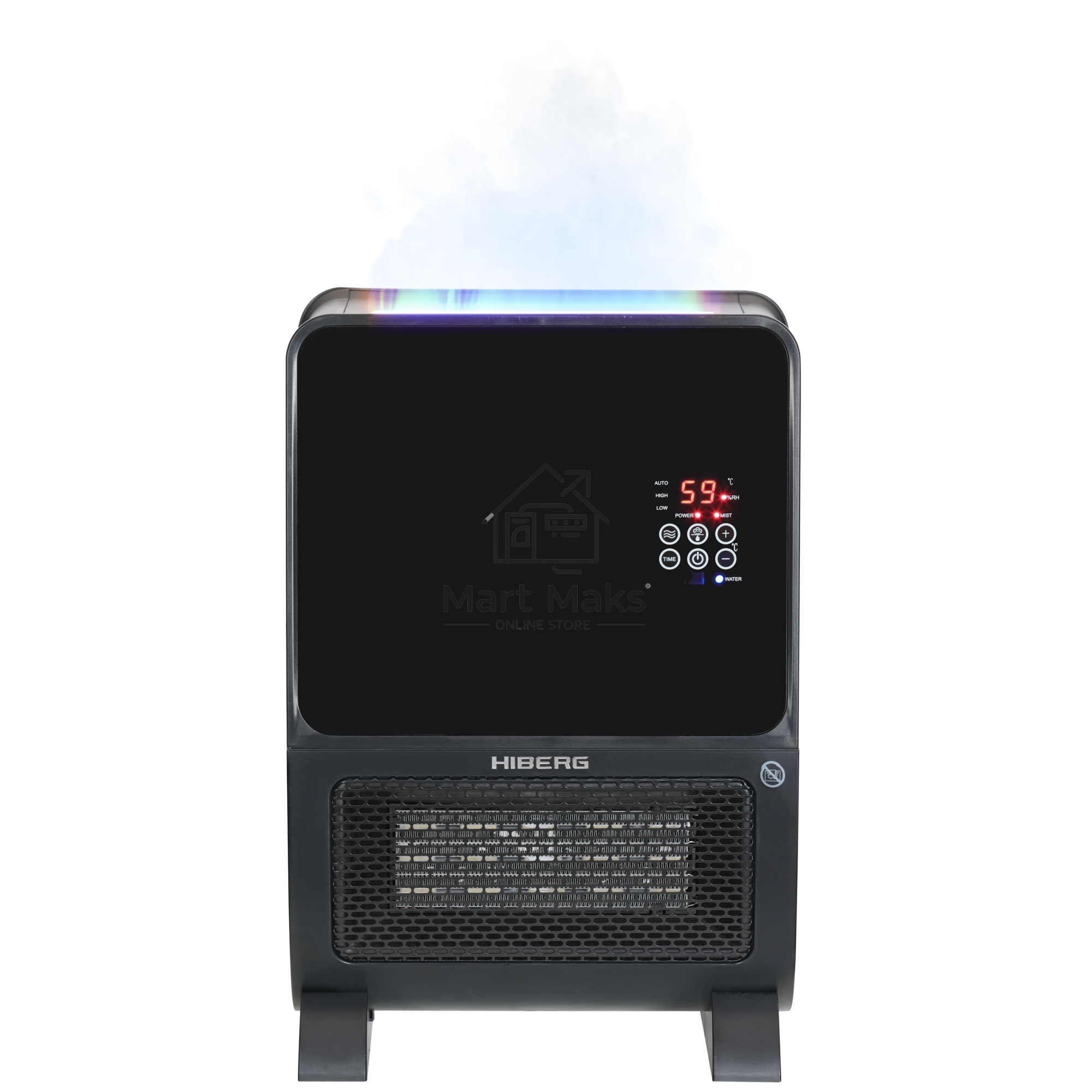 Тепловентилятор HIBERG TSH 3000 B, черный, 2000 Вт, 30 м2, с увлажнителем