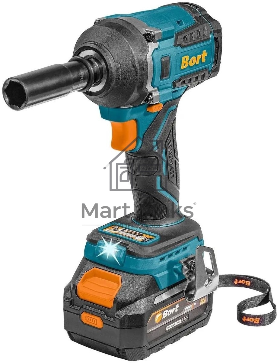 Гайковерт аккумуляторный Bort BSR-21U (2х4АЧ+ЗУ) 93418477  800 Нм, 0-2700 об/мин, акб Li-Ion, аккумуляторная система Makita 18V LXT 18 В, вес 1.4 кг
