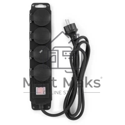 Сетевой фильтр Buro 400MDP-3-B 3 м, 4 розетки, черный, коробка