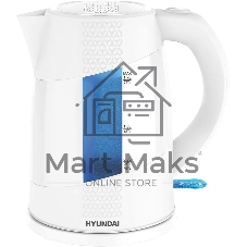 Чайник электрический Hyundai HYK-P2407 1.7л. 2200Вт белый/голубой (корпус: пластик)