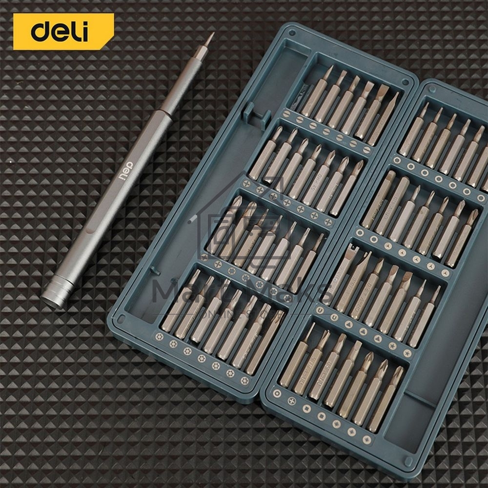Набор прецизионных отверток Deli DL241057 (отвертка + 56 бит), сталь S2 + Cr-V