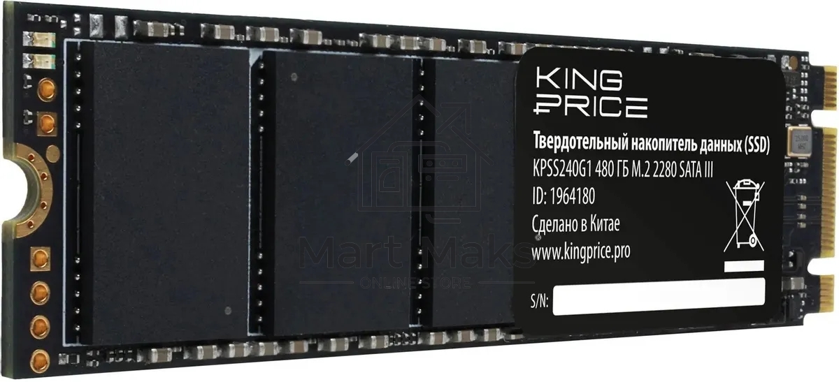 Накопитель SSD KingPrice KPSS480G1, 480Gb, M.2 2280, SATA-III, R/W 540/500