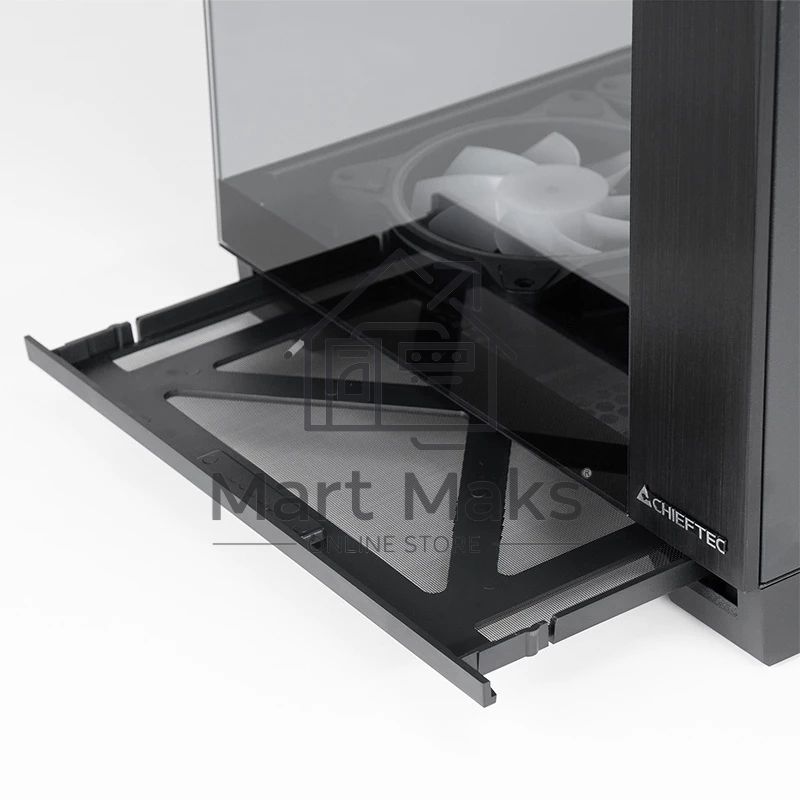 Компьютерный корпус Chieftec Visio черный без БП ATX 2x80mm 4x120mm 2x140mm 1xUSB2.0 2xUSB3.0 audio bott PSU