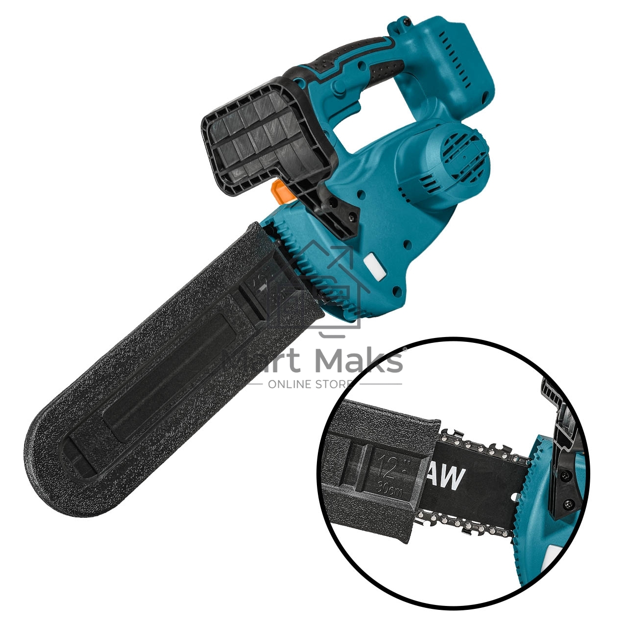 Цепная пила аккумуляторная Bort BKS-2112 18В Li-Ion, Makita 18V LXT, шина 305мм, Бесщеточный, Шаг цепи, дюйм 3/8, холостого хода, об/мин 0-3 400, вес 2 кг, БЕЗ АКБ И ЗУ [93418422]