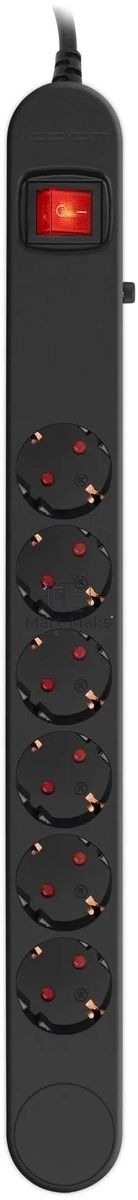 Сетевой фильтр Ippon NF-EU-1.8-16 1.8 м, 6 розеток, черный, коробка