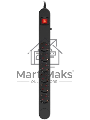 Сетевой фильтр Ippon NF-EU-1.8-16 1.8 м, 6 розеток, черный, коробка