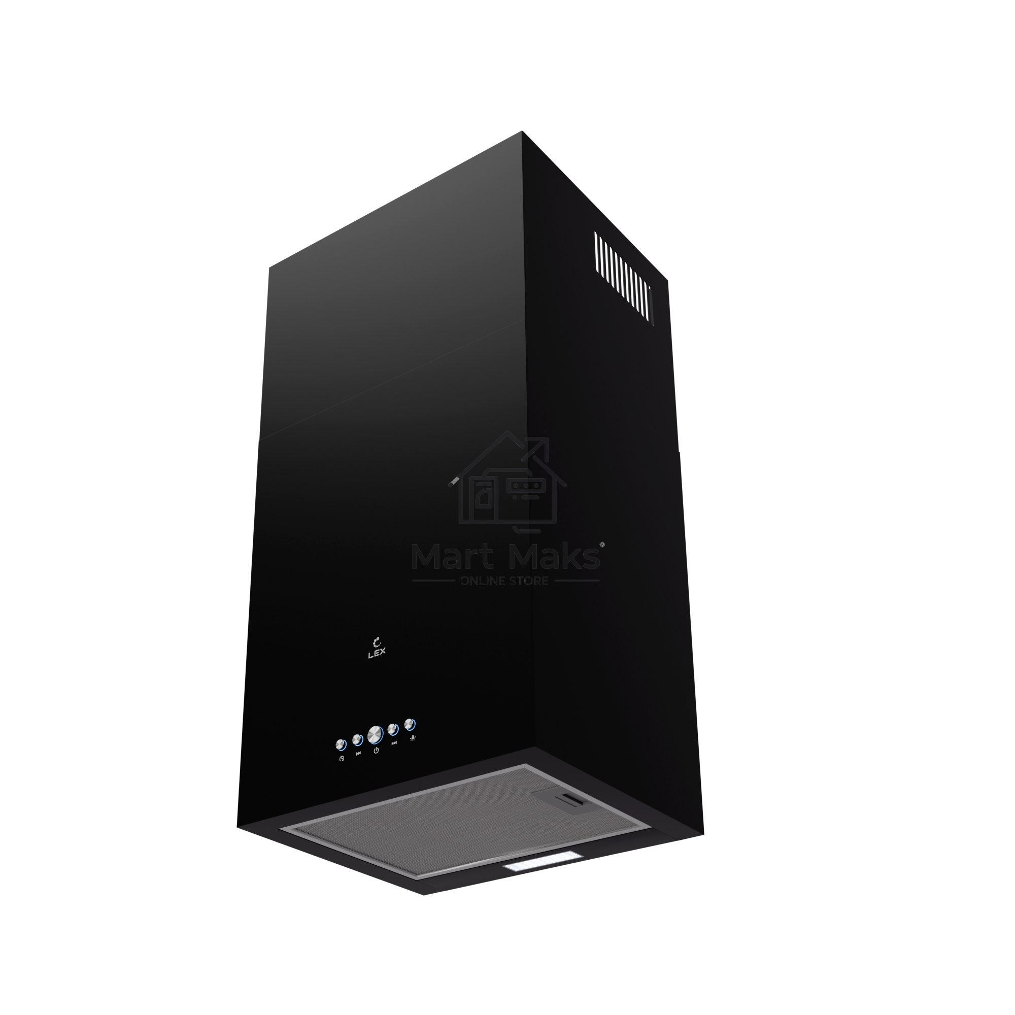 Вытяжка островная LEX Mono 400 черная, 40 см, 850 куб. м/ч, 50 дБ