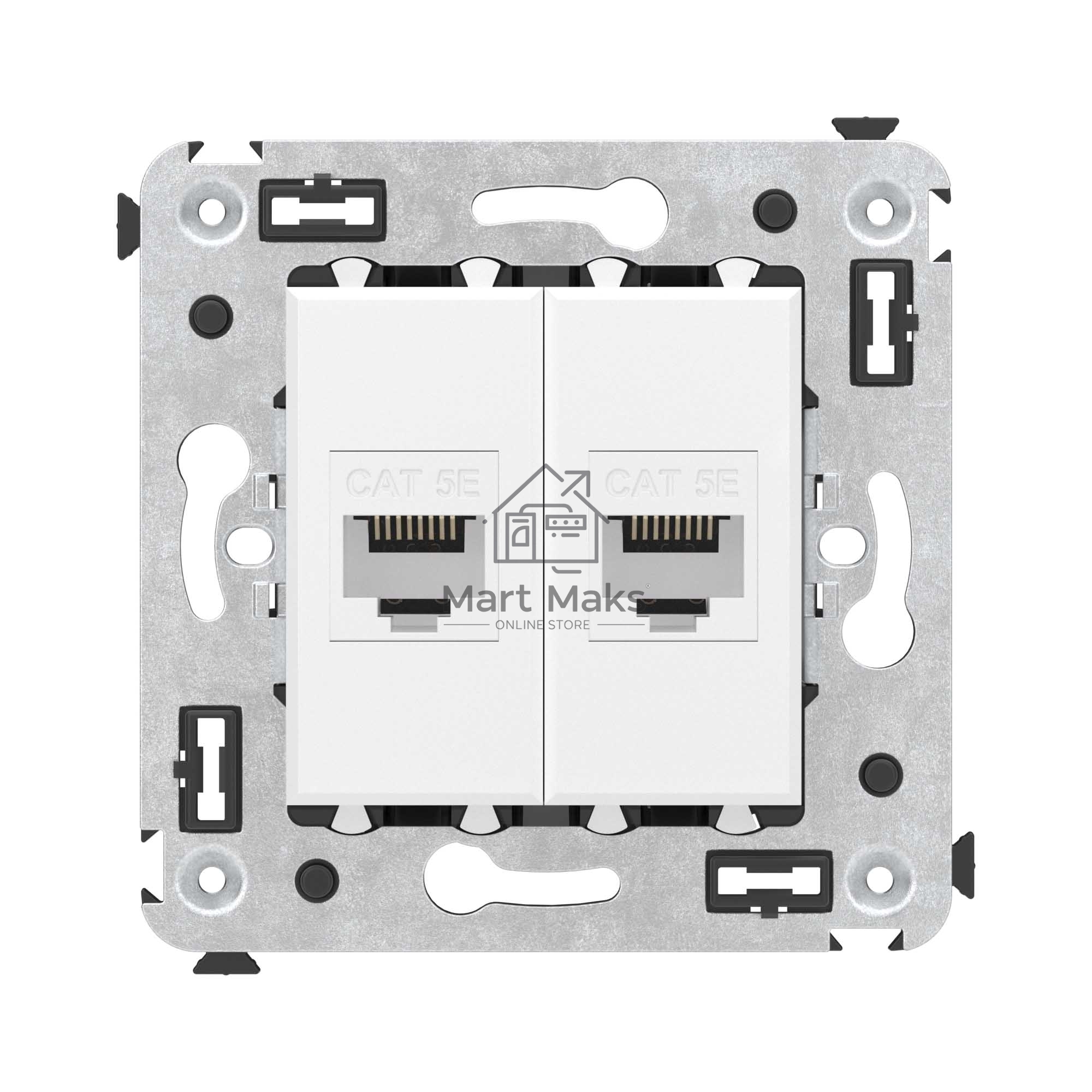Розетка компьютерная DKC Avanti 4400664 RJ-45 без шторки в стену, кат.5е двойная, 
