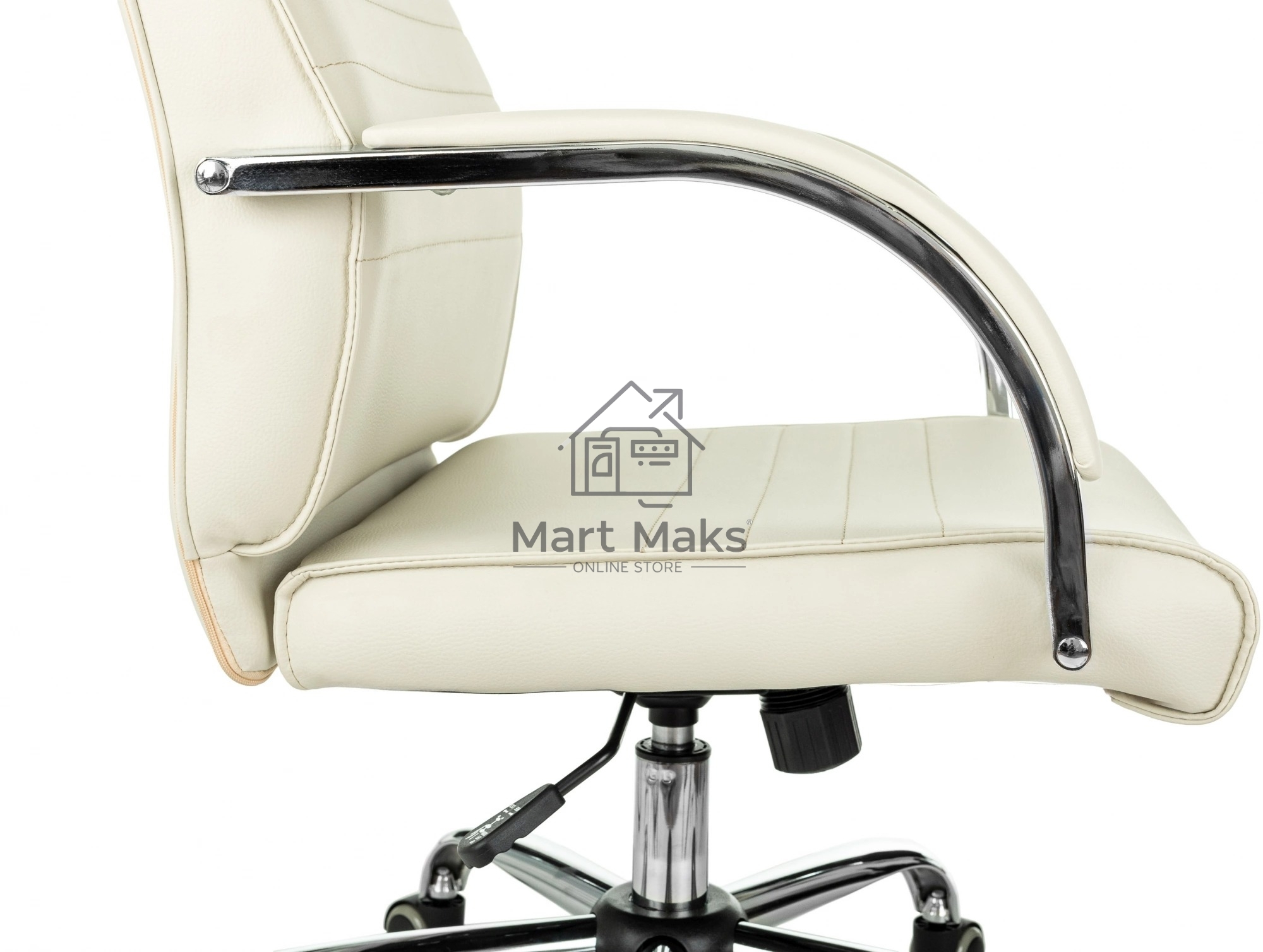Кресло руководителя Бюрократ T-8010SL/IVORY слоновая кость, искусственная кожа, крестовина хром