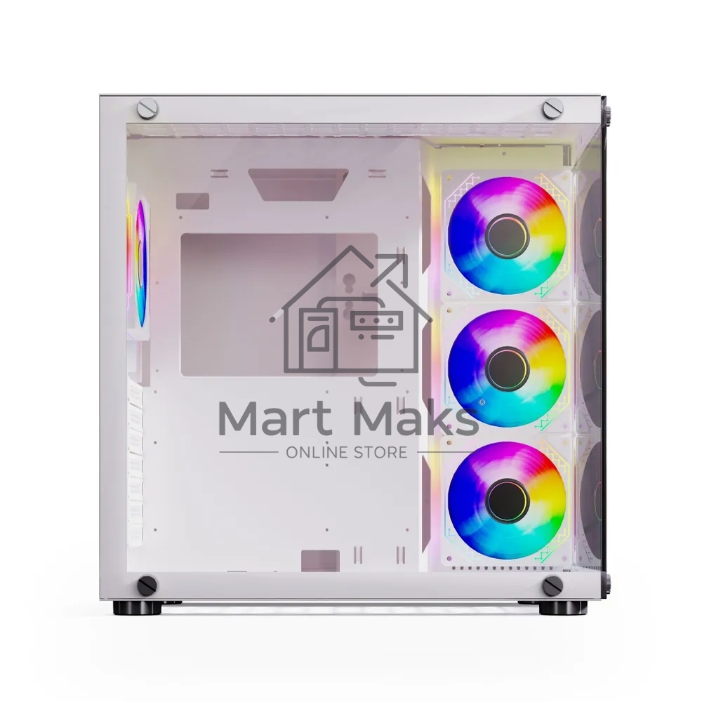 Компьютерный корпус ABR Sea View White (1*USB Type-C, 2*USB 2.0, HD Audio, 4xRGB Fan, ATX, Micro-ATX)