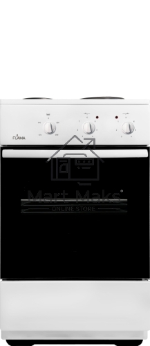 Плита электрическая Flama CE 3201 W белый, конфорок 2 шт, духовка 30 л, 50 см x 85 см x 36 см