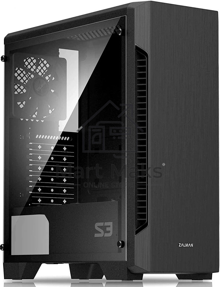 Компьютерный корпус MidiTower Zalman S3 TEMPERED GLASS WINDOW black