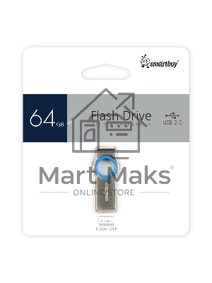 Флешка USB Smartbuy R/W (SB064GbMC2) UFD 2.0 064Gb,MC2 Metal Blue