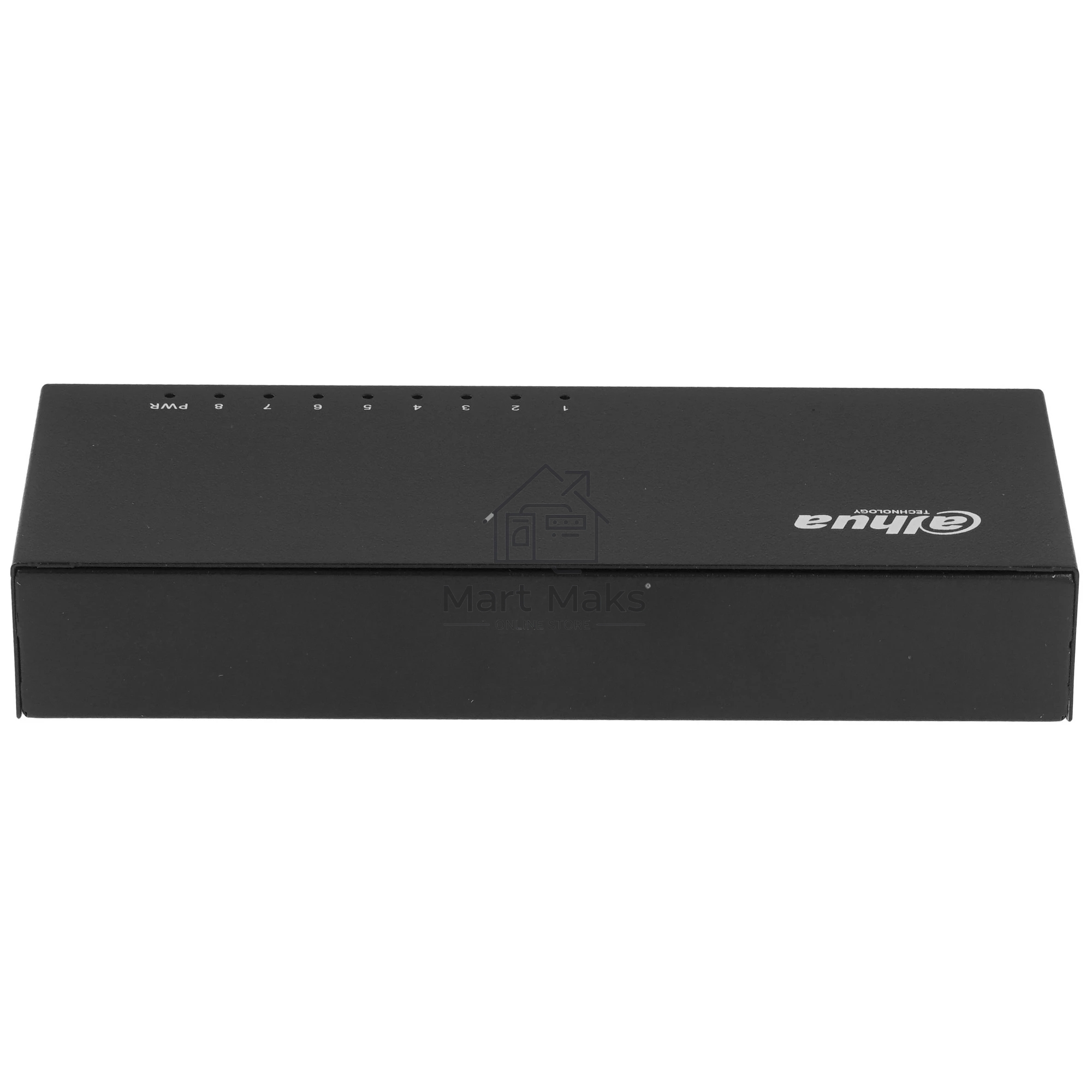 Коммутатор 8-в-1 Dahua DH-PFS3008-8ET/8 портов до 100 Мбит.с/коммутация до 1.6 Gbит.с/неуправляемый/Plug & Play/черный (DH-PFS3008-8ET)