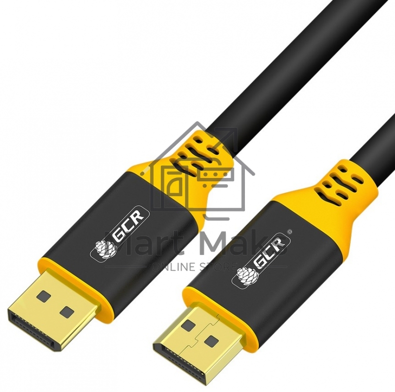 Кабель GCR 7.0m DisplayPort v1.2, черный, AL case, желтый ПВХ, 28/28 AWG, GCR-54440