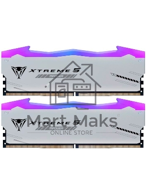 Оперативная память Patriot Viper Xtreme 5, DDR5, 32Gb (2x16Gb), 6400MHz, CL32, DIMM, с радиаторами, RGB, серебристый