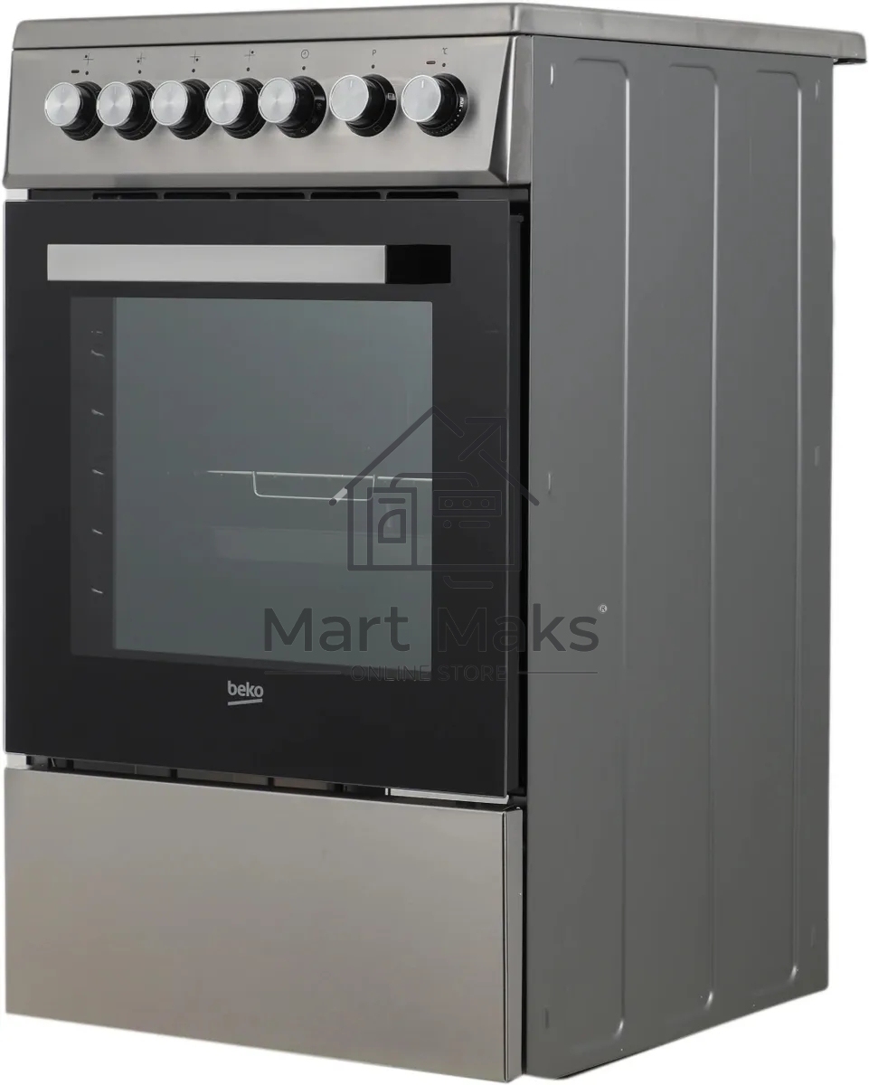 Плита электрическая Beko FSS57100GX серебристый, конфорок 4 шт, духовка 60 л, 50 см x 85 см x 60 см