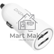 Автомобильное зар./устр. Digma DGC1С 12W 2.4A 2xUSB белый (DGC1C2LX22WH)