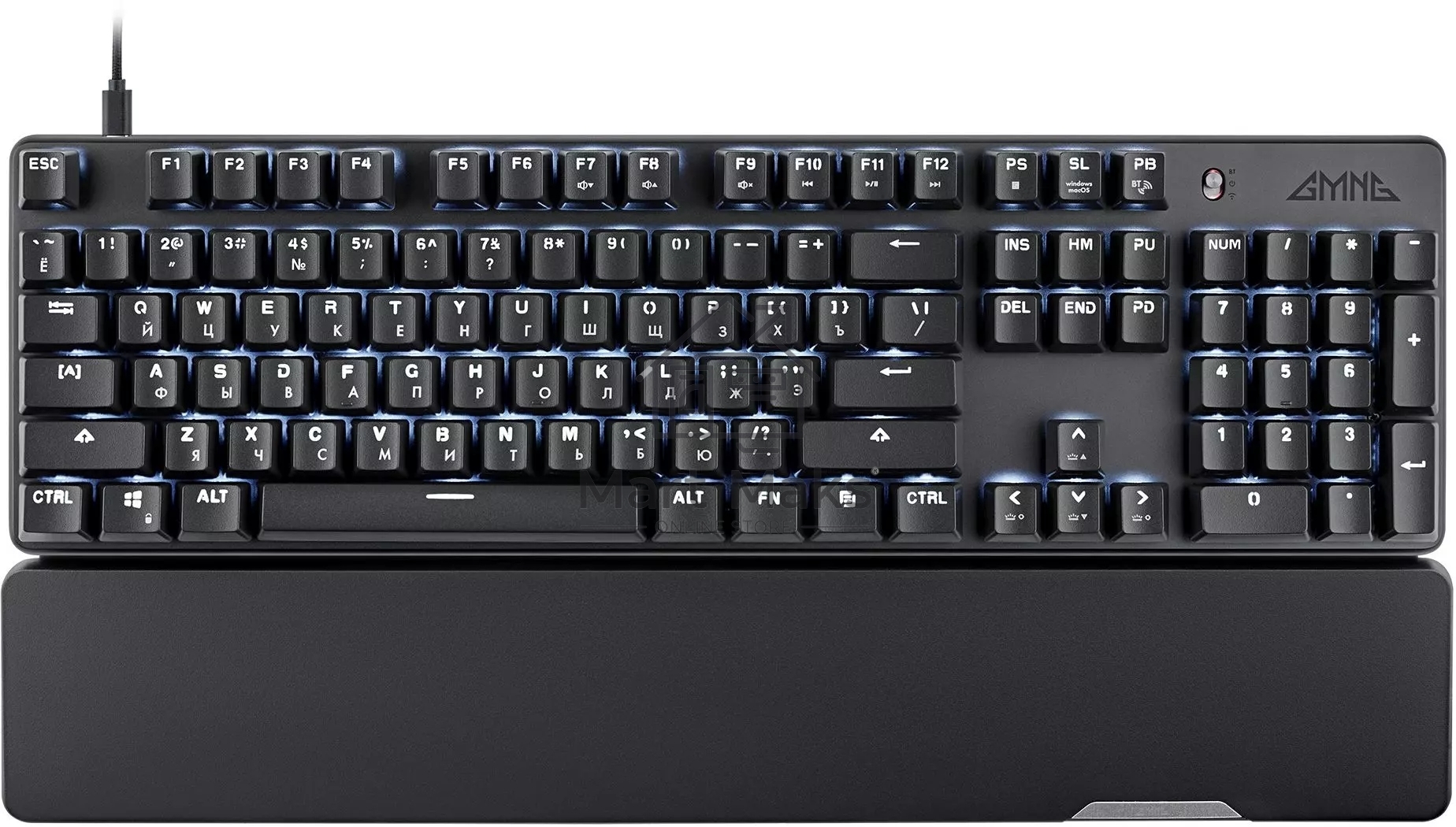 Клавиатура GMNG GG-KB785XW (1901105) беспроводная, USB, Bluetooth/Радиоканал, черный/серый