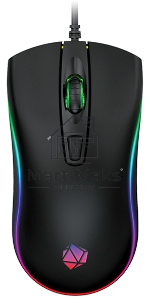 Мышь проводная Qumo Onyx RGB M73 черный, 2400 dpi, USB, кнопки - 4