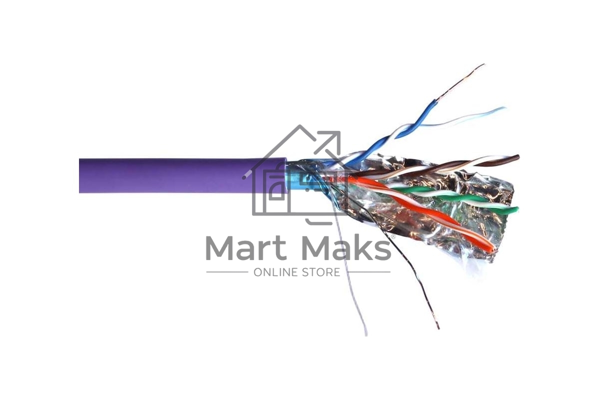 Кабель информационный Lanmaster TWT-5EFTP-NGLS кат.5E FTP 4 пары 24AWG нг(А)-LS внутренний 305м фиолетовый