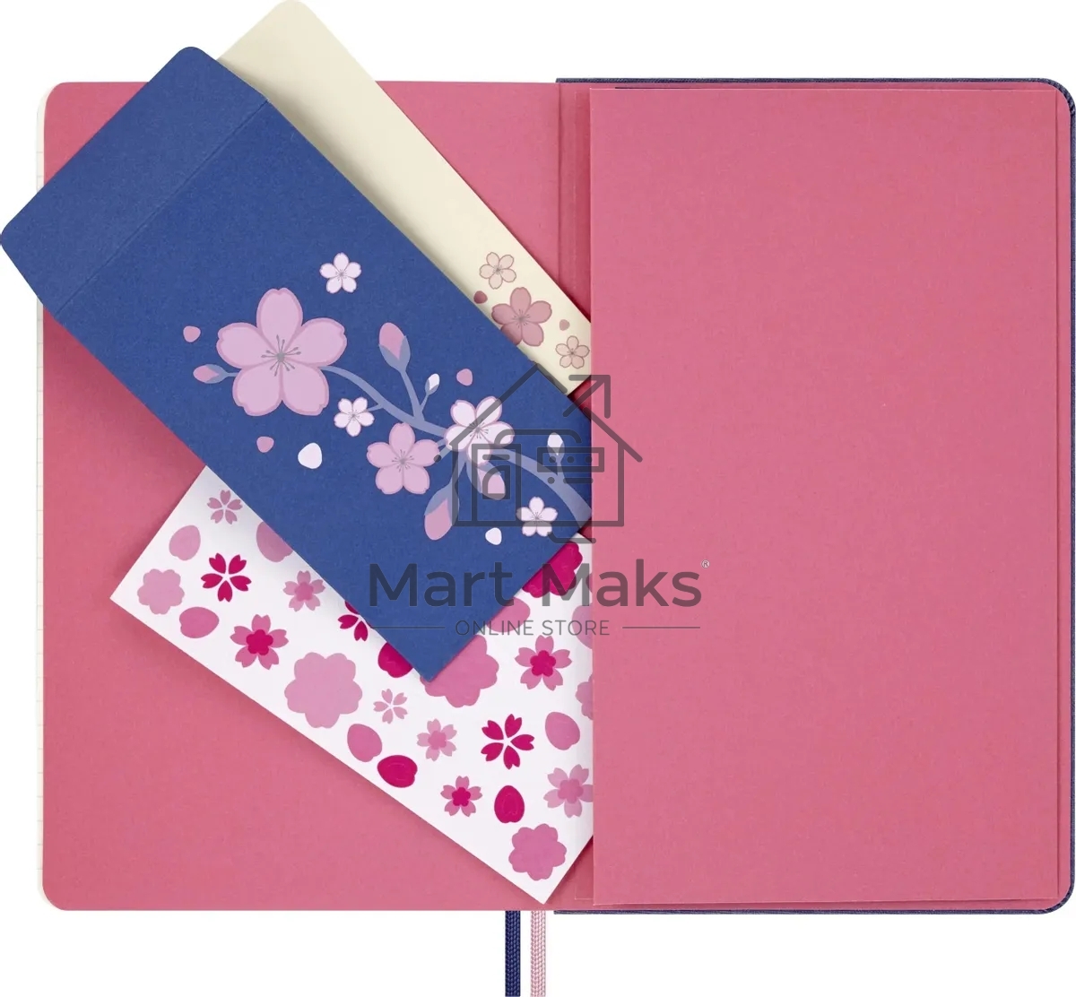 Блокнот Moleskine LIMITED EDITION SAKURA LESU08QP062BOX 130х210мм, обложка текстиль, 176 страниц, нелинованный, подарочная коробка, синий, 2025