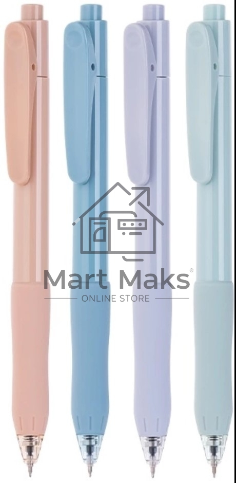 Ручка гелевая автоматическая Deli EG157-BL ассорти, d=0.5мм, синие чернила, резиновая манжета