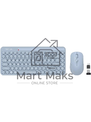 Комплект клавиатура + мышь A4Tech Fstyler FG3200 Air клав:синий мышь:синий USB беспроводная slim Multimedia