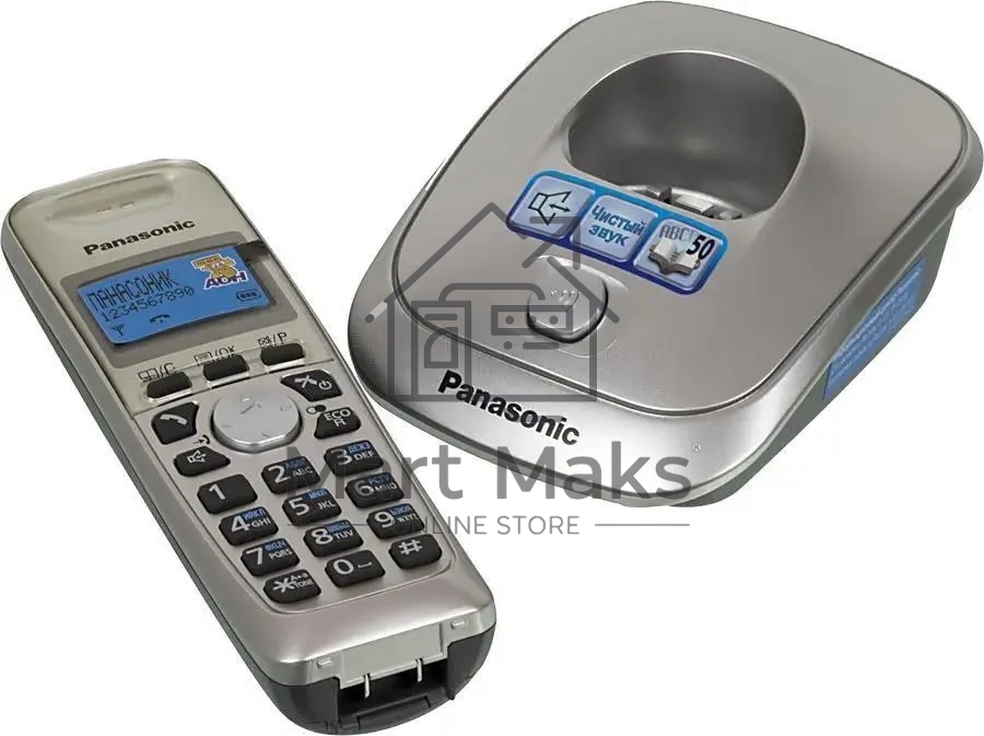 Телефон Panasonic KX-TG2511RUN (платиновый) АОН, Caller ID,спикерфон на трубке,переход в Эко режим одним нажатием