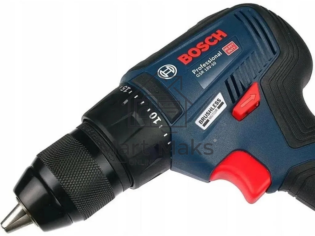 Дрель-шуруповерт Bosch GSR 18V-50 + L, Аккумуляторная, 18В, 2 АКБ, Кейс