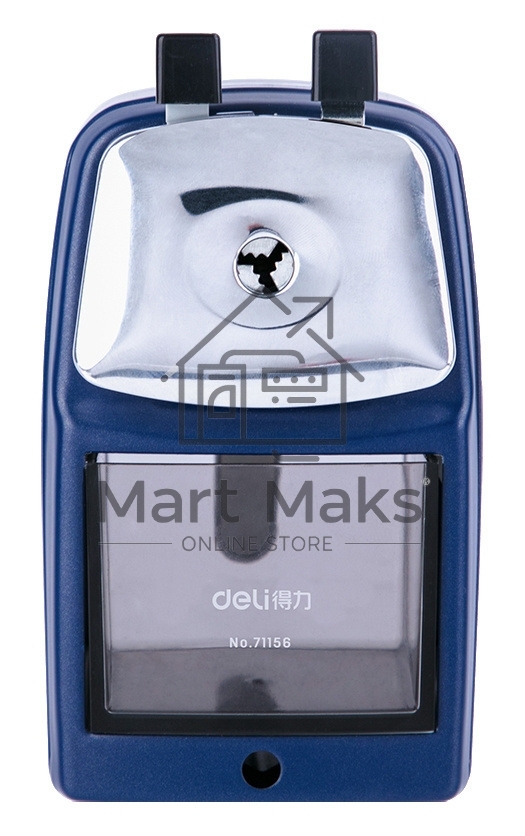 Точилка для карандашей механическая Deli 71156BLUE, 1 отверстие, металл, синий