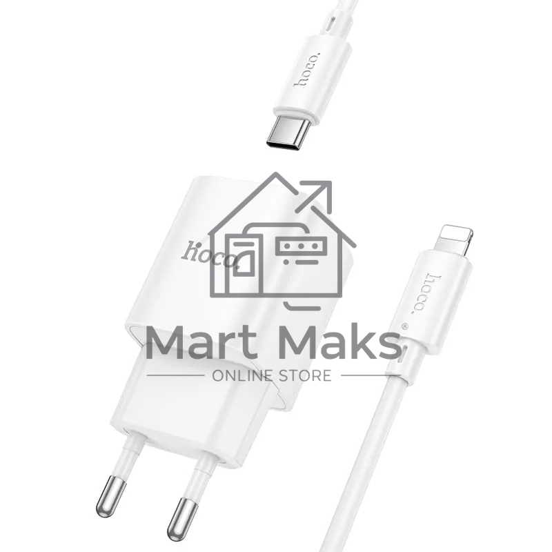 Сетевое зарядное устройство HOCO C147Aai 1USB+1Type-C 3.0A QC3.0 PD 20W, White