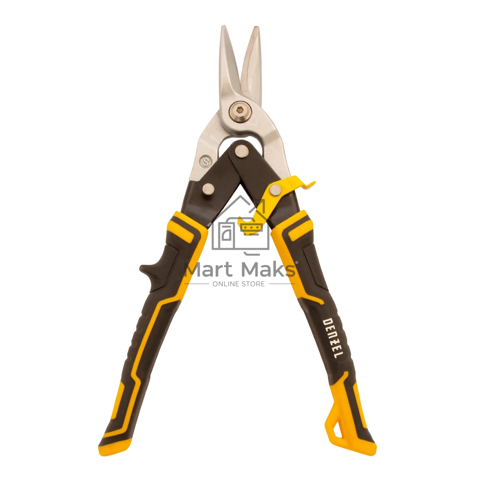 Ножницы по металлу Denzel, 270мм, прямой рез,сталь-CrMo, трехкомп.рук-ки