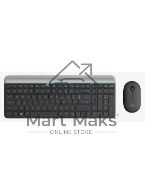 Комплект беспроводной клавиатура+мышь Logitech Slim Wireless Desktop MK470 черный