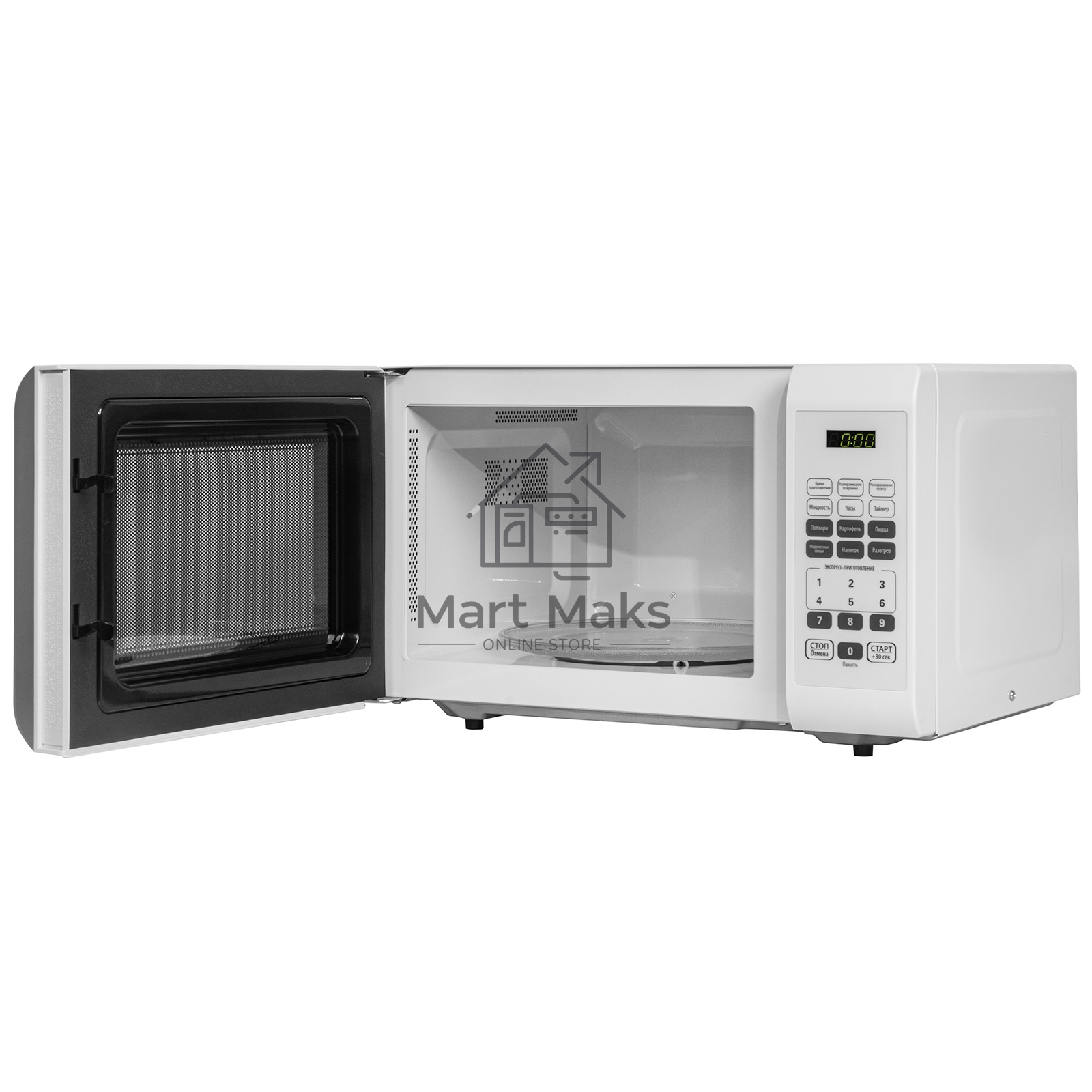Микроволновая печь JVC JK-MW400S белый, 23 л, 800 Вт, переключатели - сенсор