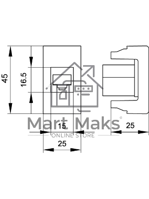 Розетка компьютерная DKC Viva 45238 1-м 1 мод. RJ45 кат.5E черный