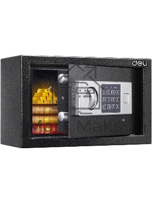 Сейф Deli ET520 310x 200x 200 мм, ключевой, электронный, черный/серебристый