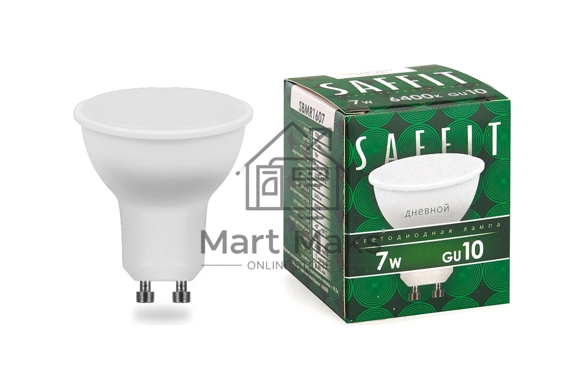 Лампа светодиодная SAFFIT SBMR1607 (55147) 7 вт 230в GU10 дневной