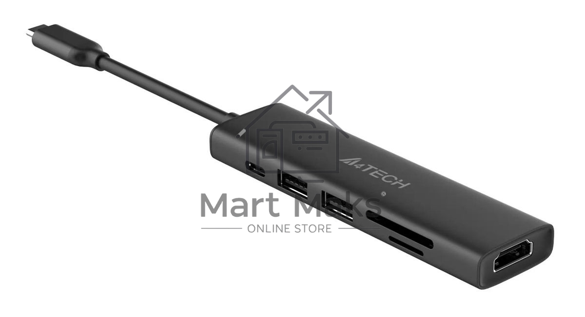 Разветвитель USB-C A4Tech DST-60C 2порт. серый