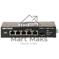 Коммутатор Hikvision DS-3T0306HP-E/HS, 3×100 Мбит/с PoE+ + 1×100 Мбит/с Hi-PoE + 1×1 Гбит/с + 1×1 Гбит/с SFP, неуправляемый